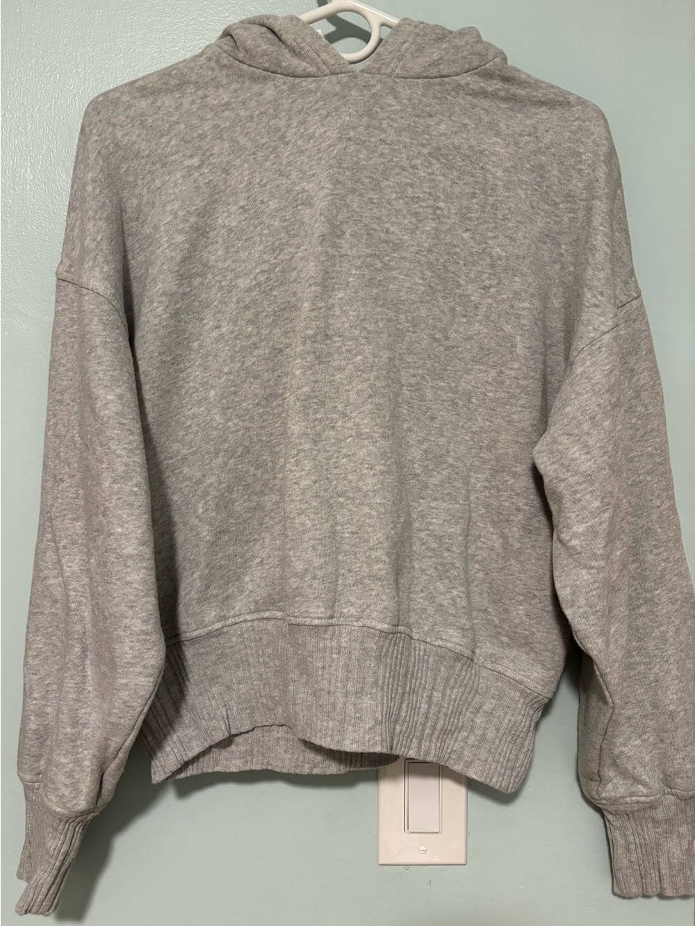 aerie Heather Gray Cropped Pullover Hoodie xs size